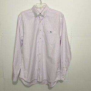 Vineyard Vines Medium Slim Fit Tucker Button Down Shirt Purple Stripe